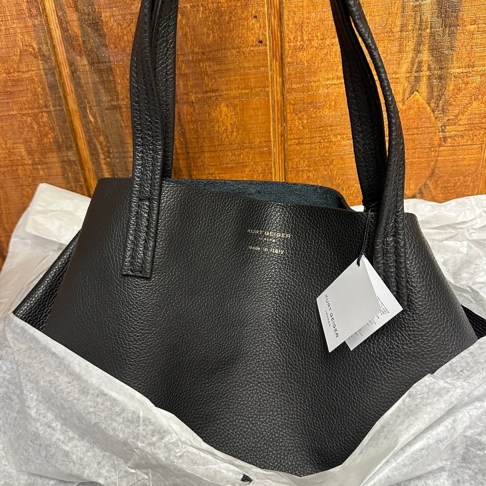 Kurt Geiger London Violet Large Leather Tote - Black - Picture 7 of 8